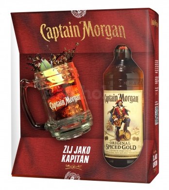 Captain Morgan Spiced Gold + korbel 0,7l 35% GB