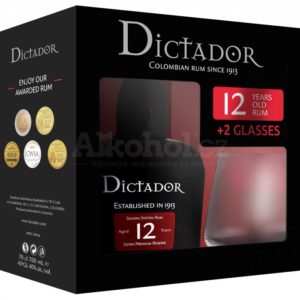 Dictador 12y 0,7l 40% + 2x sklo GB