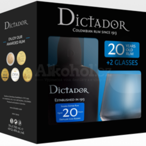 Dictador 20y 0,7l 40% + 2x sklo GB