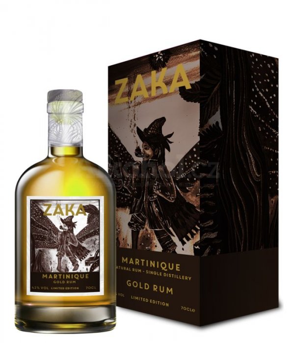 Zaka Martinique Gold Rum 0,7l 42% Papír Sklo