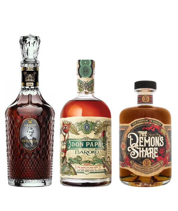 Zvýhodněný set = A.H. Riise Non Plus Ultra + Don Papa Baroko + Demon's Share 12 Y.O.